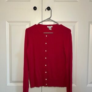 Women's Hit Pink 100% Cashmere Cardigan